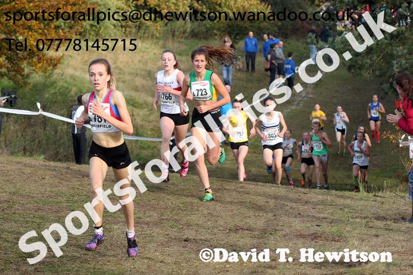 Girls under-15s, National Cross Country Relays, Berry Park, Mansfield. Photo: David T. Hewitson/Sports for All Pics